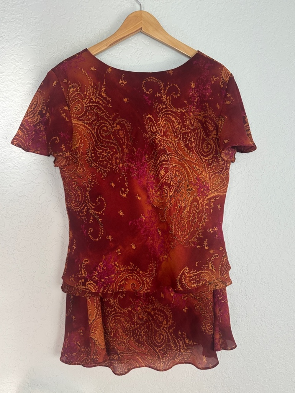 Coldwater Creek Paisley Rust 2pc Skirt Set Flowy Fall Fairy Forest Size 16 - Picture 4 of 6
